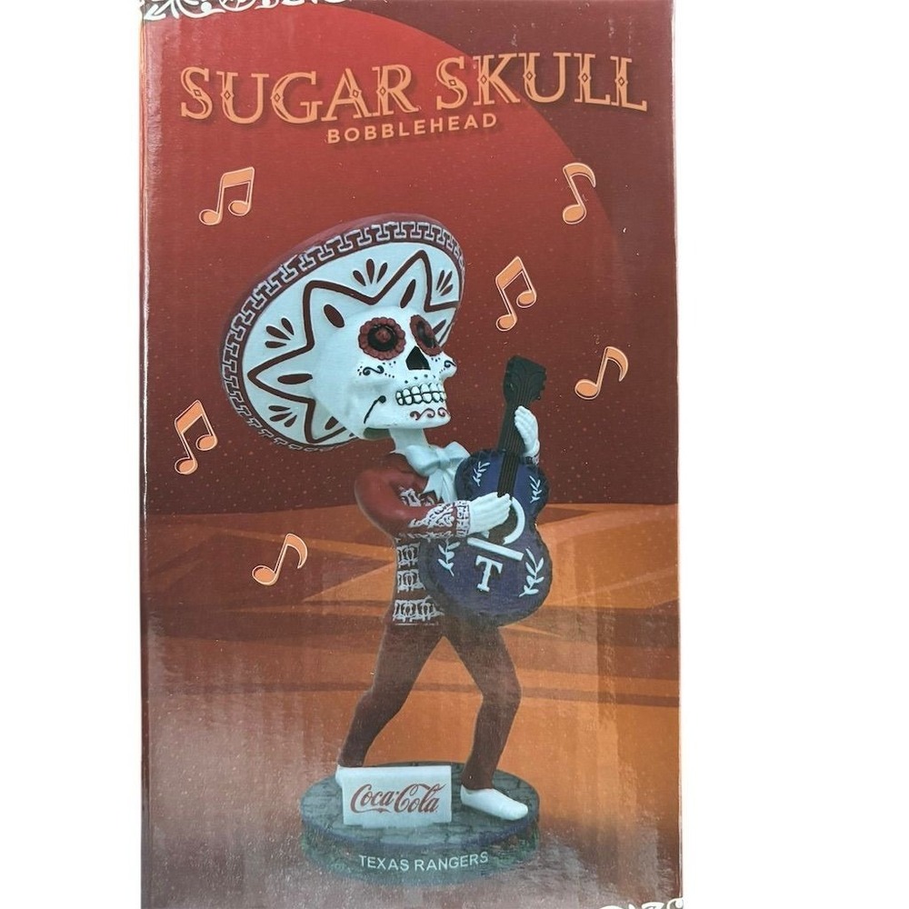 Texas Rangers Dia de los Muertos Sugar Skull Bobblehead Mariachi Edition